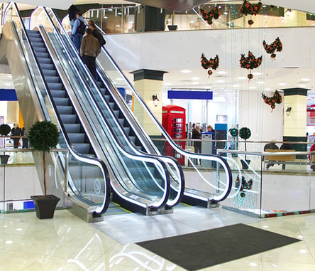 escalator with matting